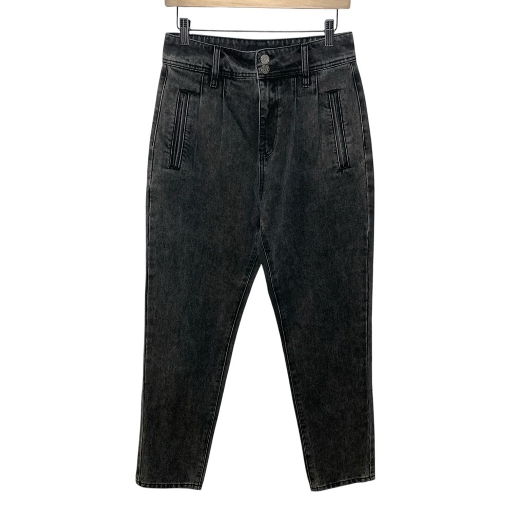 ETIENNE MARCEL Frosty Black High-Waisted Ankle Jeans Size 26